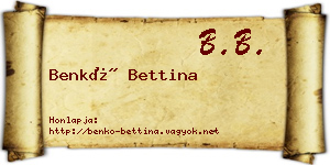 Benkő Bettina névjegykártya