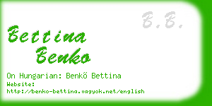 bettina benko business card